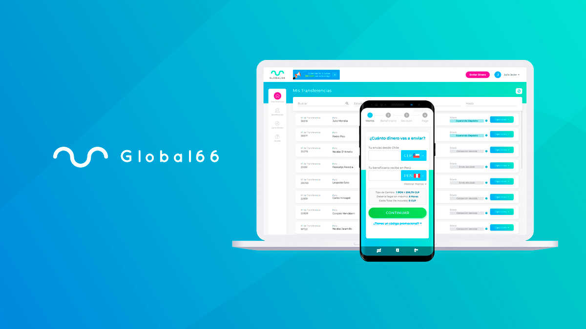 global66 startup chile envio dinero fintech